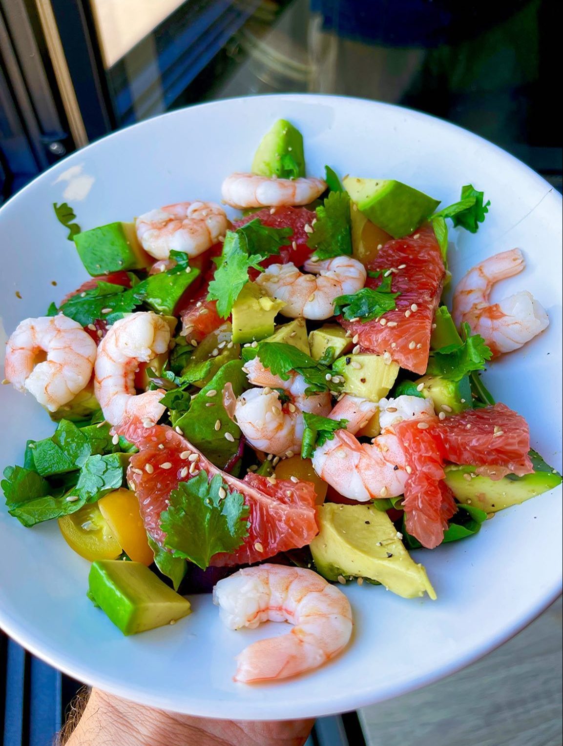 Salade Low Carb Avocat Pamplemousse Crevette