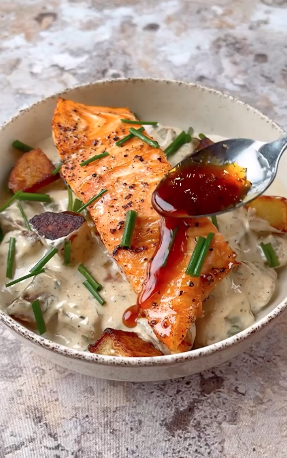 Saumon à la crème et pomme de terre