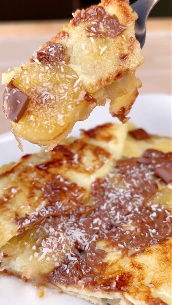 Omelette banane chocolat