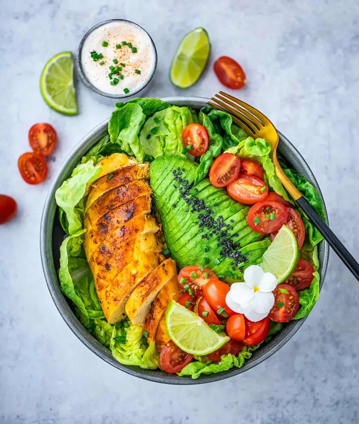 Salade fraîcheur au poulet