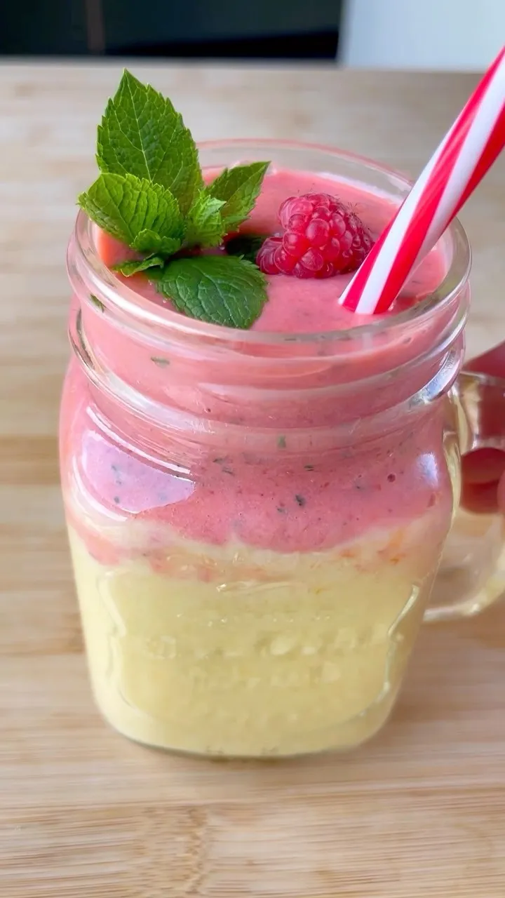 Smoothie multifruit mangue, ananas, pastèque & framboises