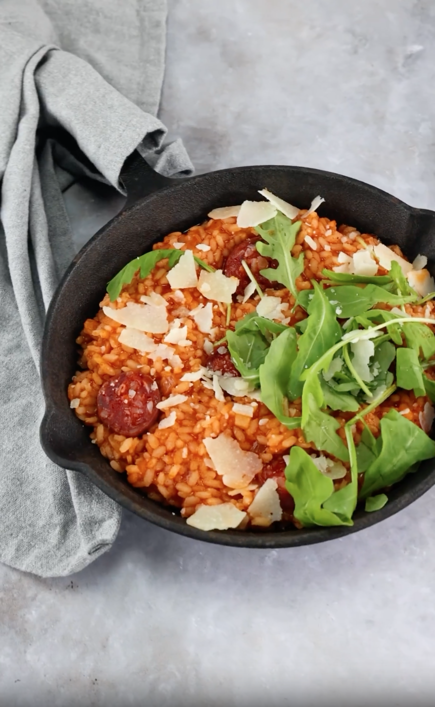Risotto tomates chorizo