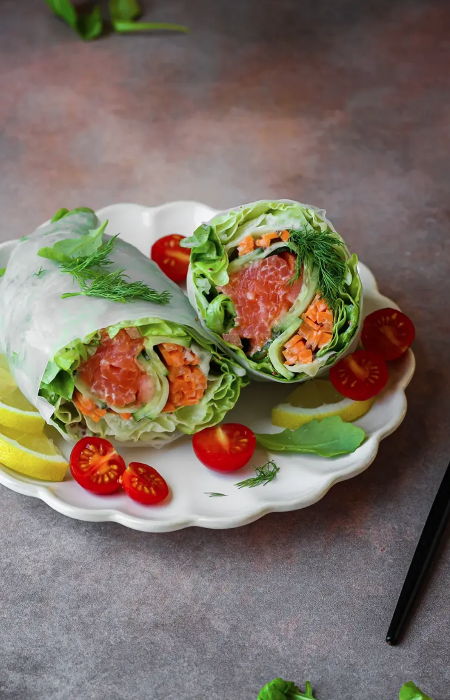 Salade wrap au saumon fumé