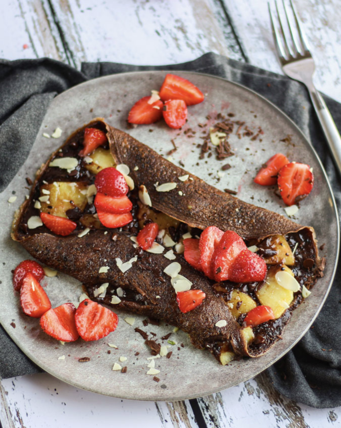 Omelette fruitée au chocolat