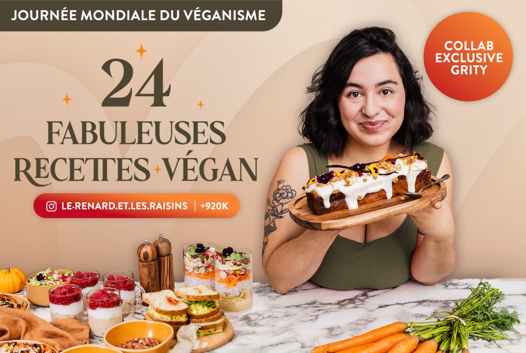 Le renard & les Raisins x Grity : recettes végan inédites
