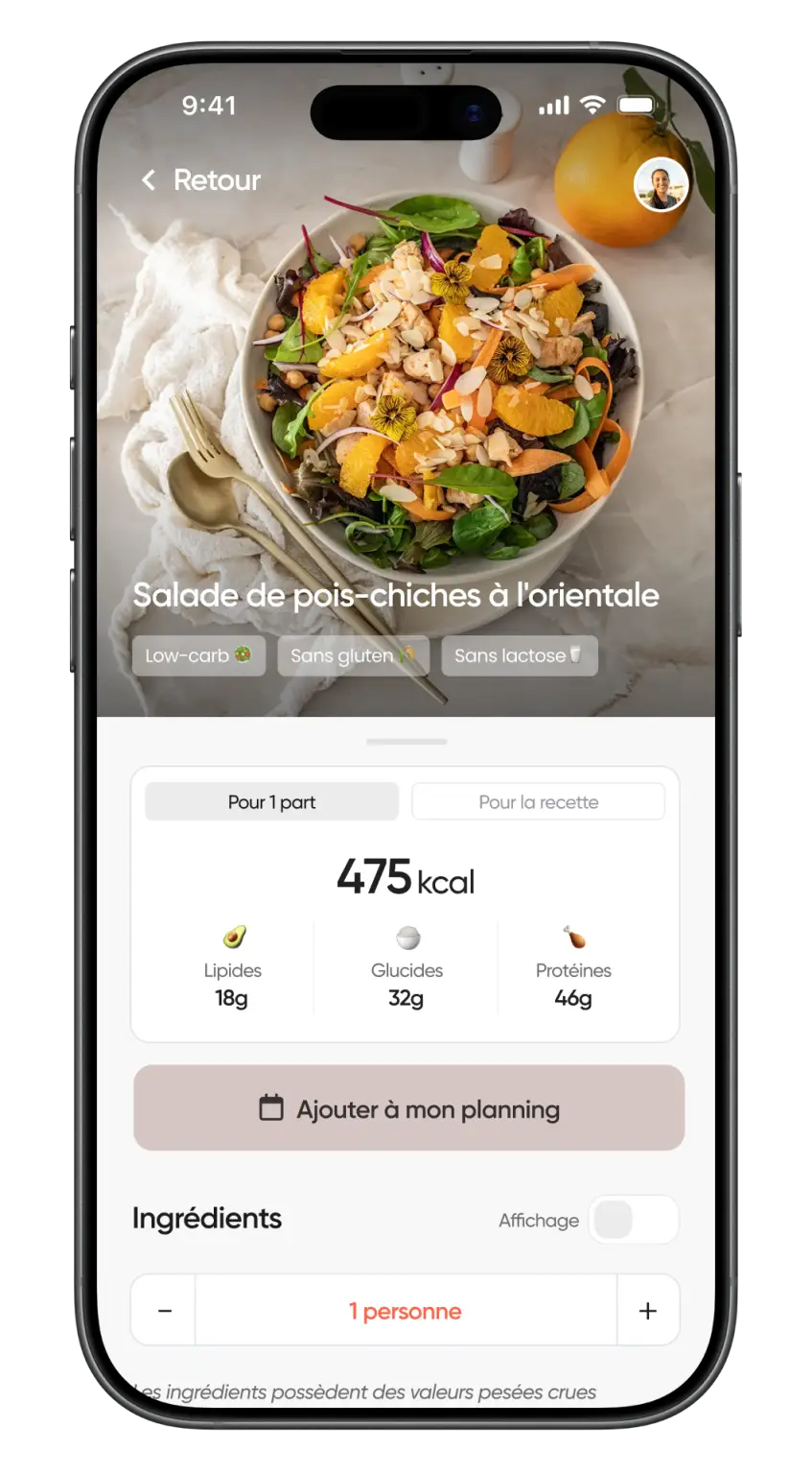 Macros & Kcals ajustés à toi